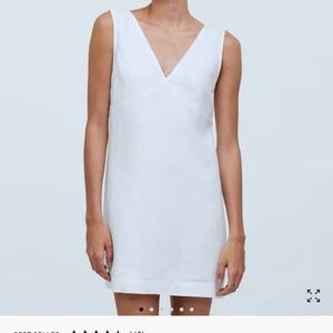 Madewell White V-Neck Mini Dress
